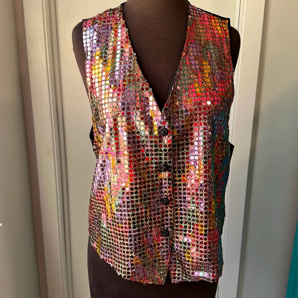 Shiny vintage vest - Picture 2 of 5
